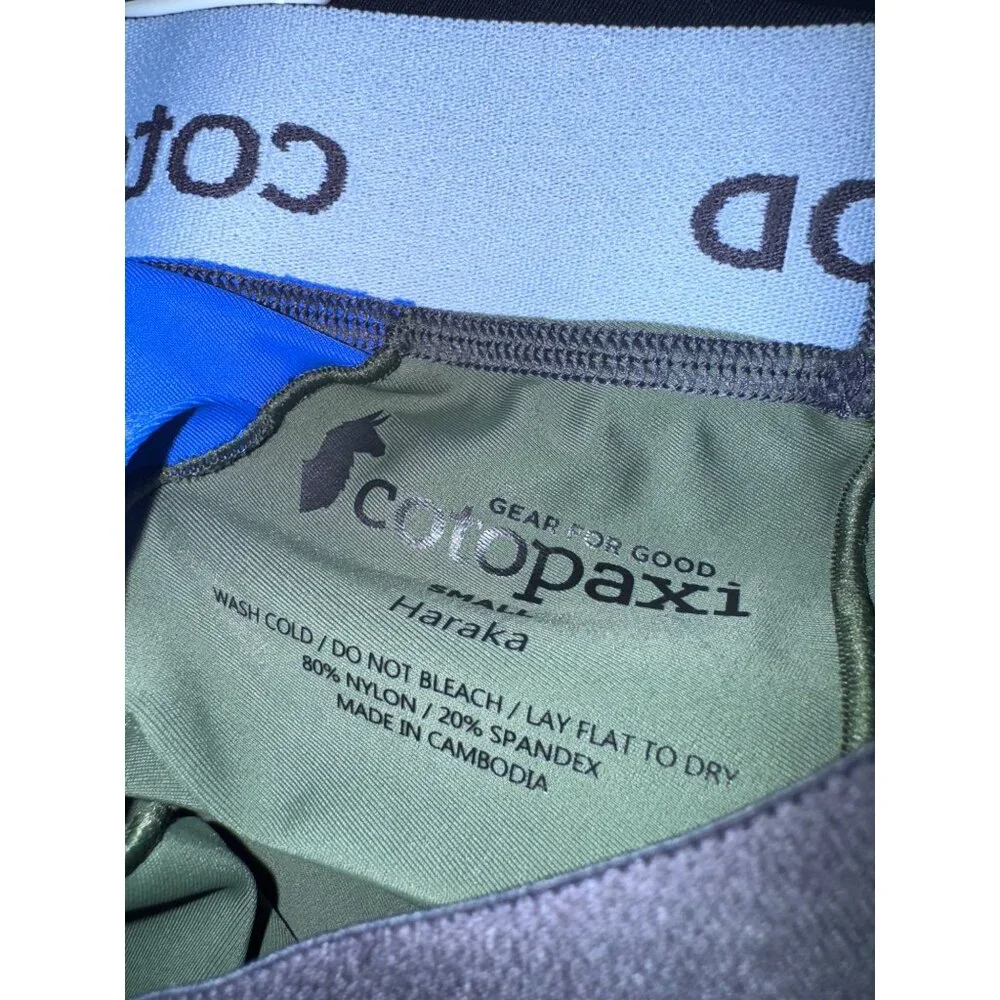 Cotopaxi Haraka Tights Size Small NWOT Running 4 Way Stretch Blue Gray